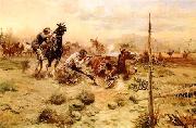 Charles M Russell When Horse Flesh Comes High Norge oil painting reproduction